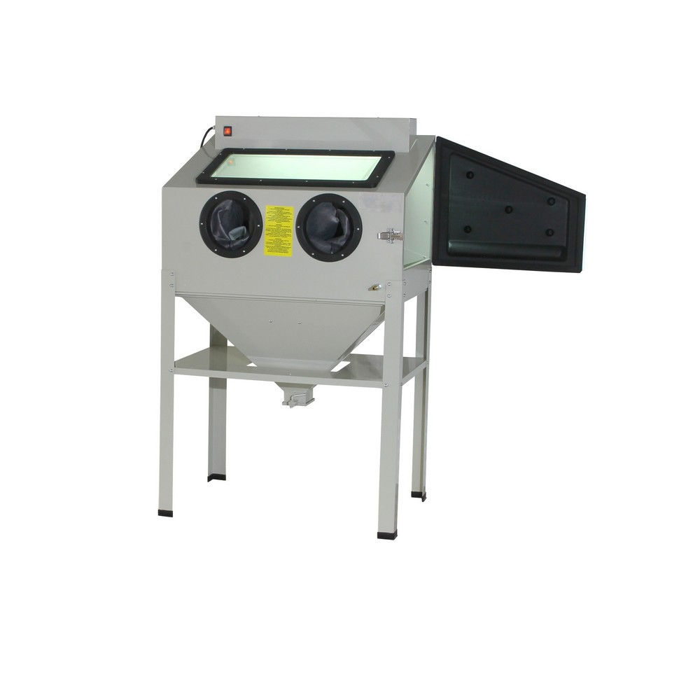 Cabine De Sablage 350 Litres Pro-Lift - Aspiration Intégrée, 2 Portes Latérales, 2 Pistolets, éclairage, Pour Pièces Moyennes à Grandes